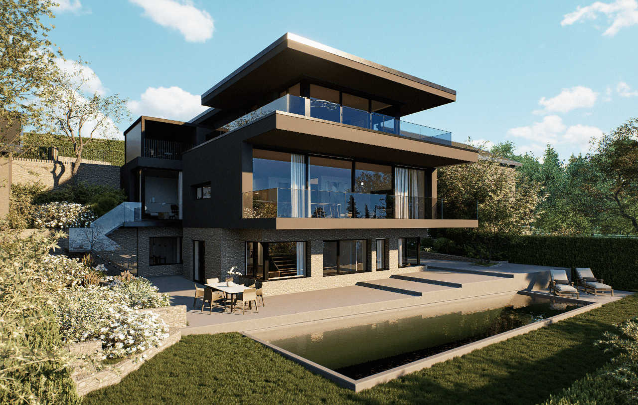 Villa neuve aux volumes généreux