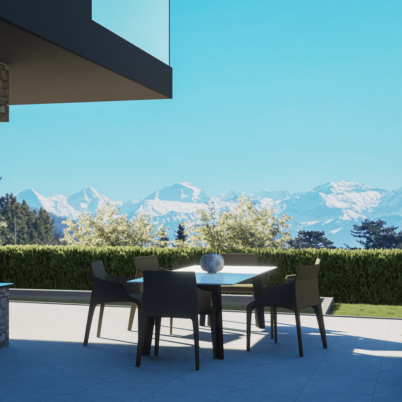 Vue dégagée depuis l’une des terrasses
