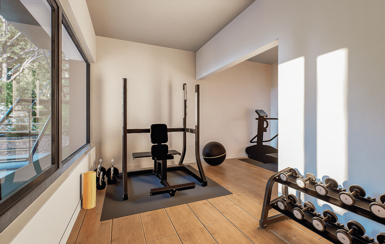 Espace bien-être avec fitness et spa