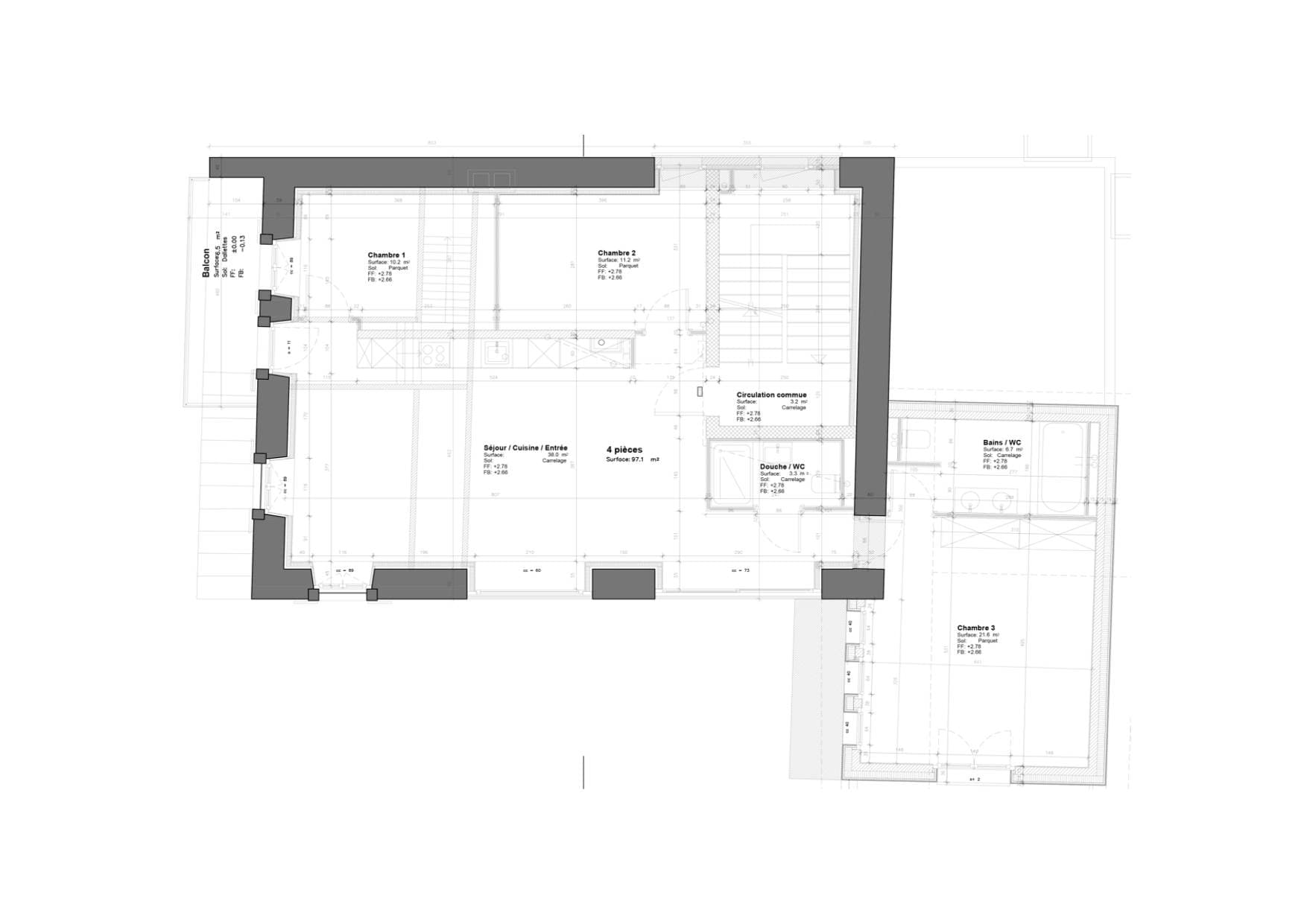 Plan mit Oberflächen